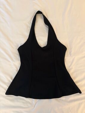 H&M Black Halter Neck Flared Women's Top in S